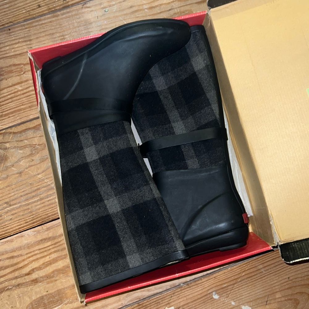 Plaid Rain boots